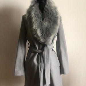 H&M Peacoat with Faux Fur Collar